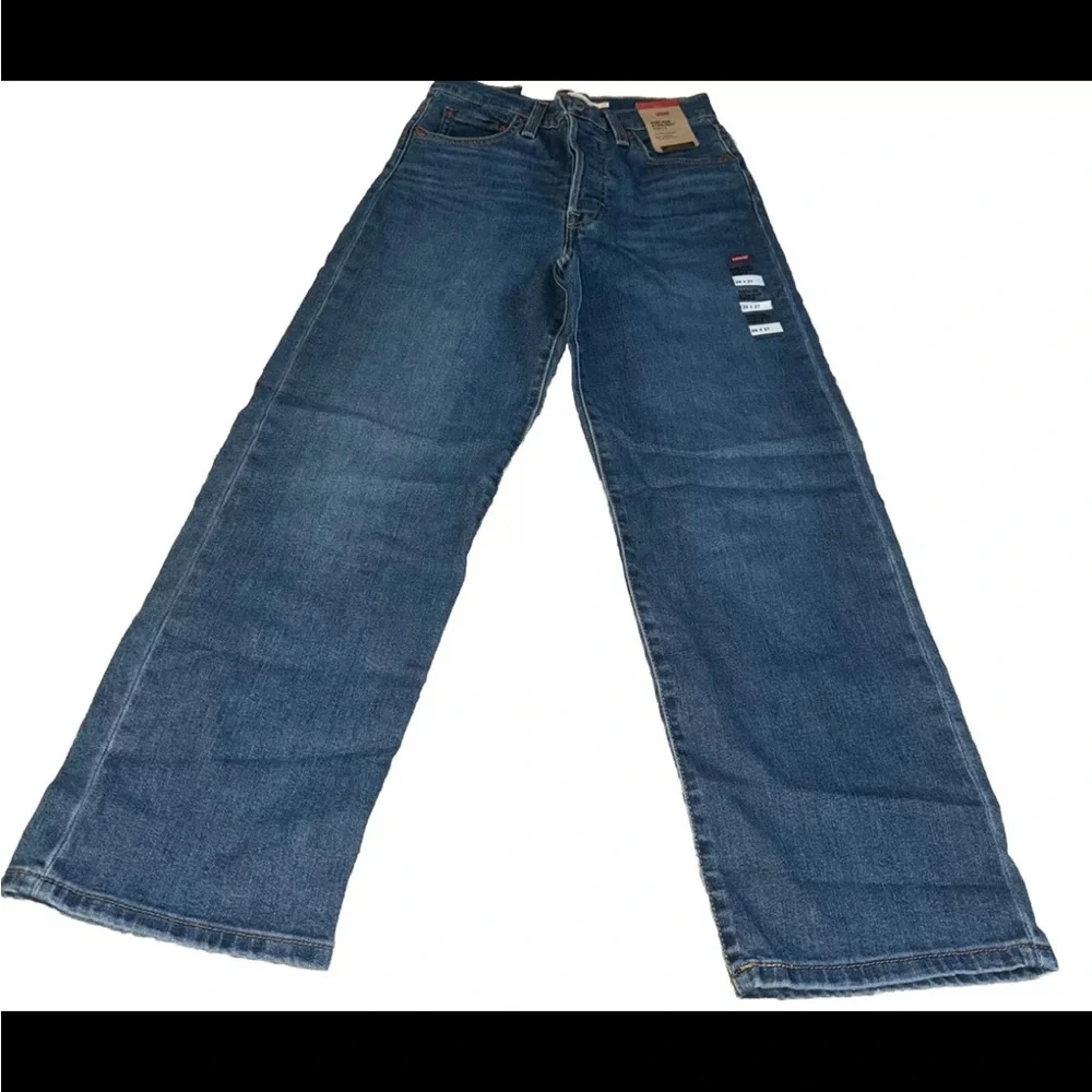 Women Levi Strauss Ribcage Straight Ankle Button Fly High Jeans Levi's Sz 26x27 - Picture 2 of 9